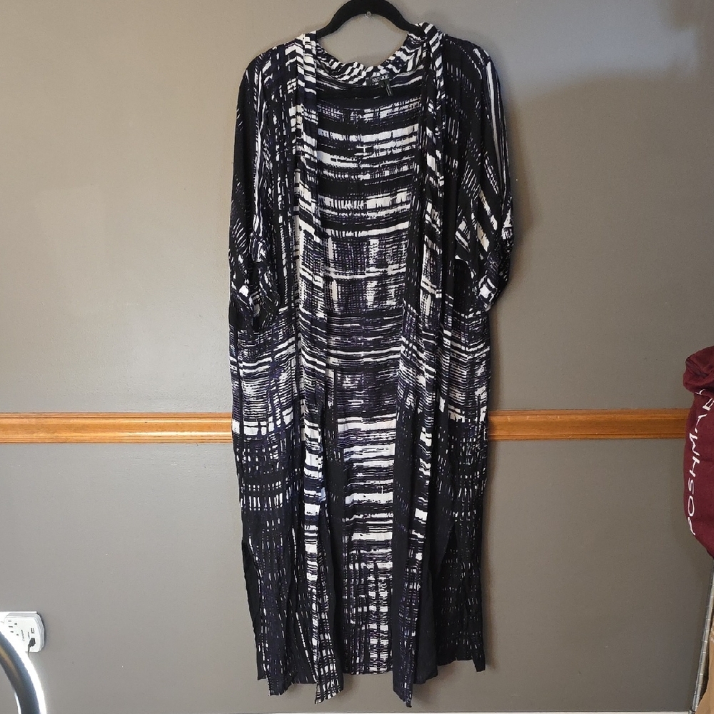 NIC+ZOE Patterned Open Front Cover Up